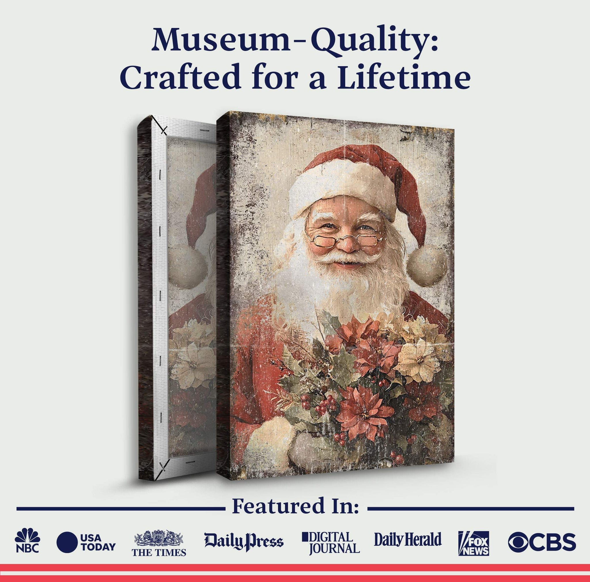 Vintage Christmas Santa Claus Wall Art - Tailored Canvases - Flyclothing LLC
