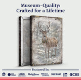 Vintage Winter Deer Christmas Wall Art III - Tailored Canvases - Flyclothing LLC
