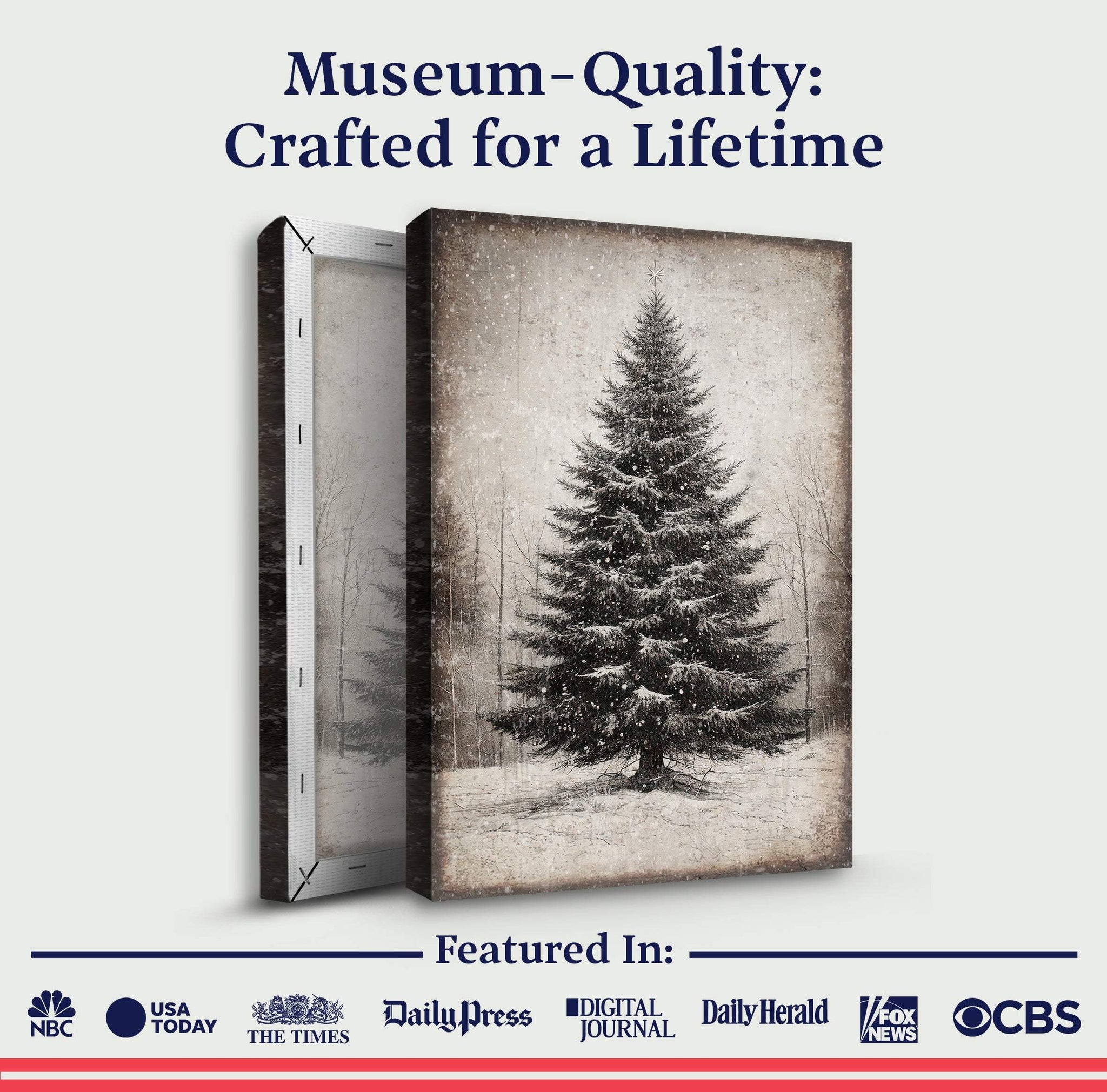 Vintage Christmas Tree Wall Art III - Tailored Canvases - Flyclothing LLC