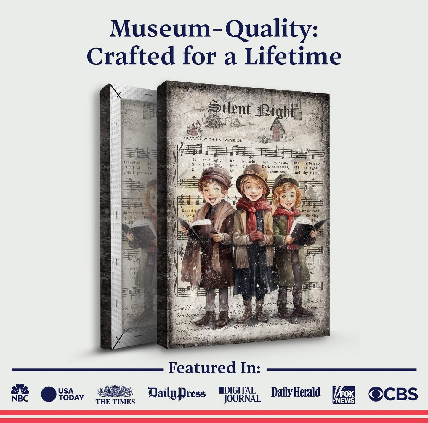 Vintage Christmas Carolers Wall Art III - Tailored Canvases - Flyclothing LLC