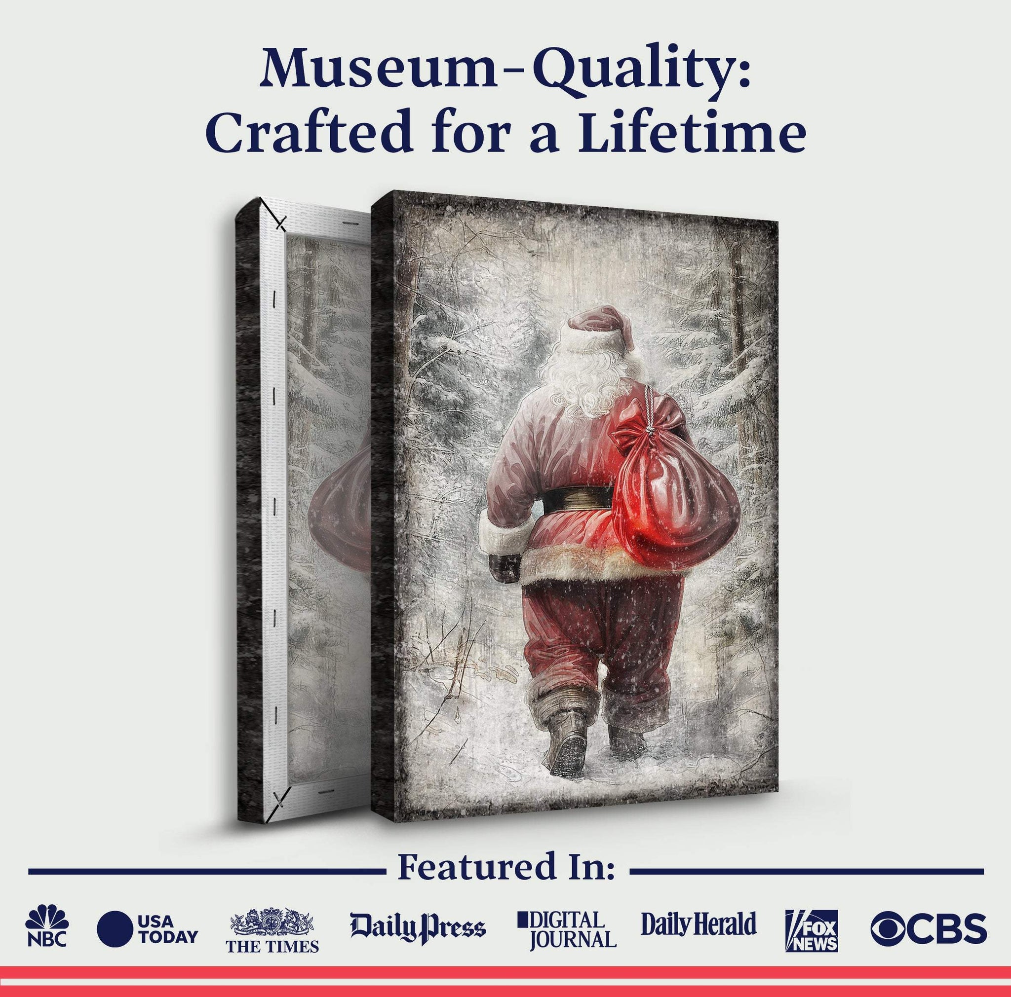 Vintage Christmas Santa Claus Wall Art III - Tailored Canvases - Flyclothing LLC