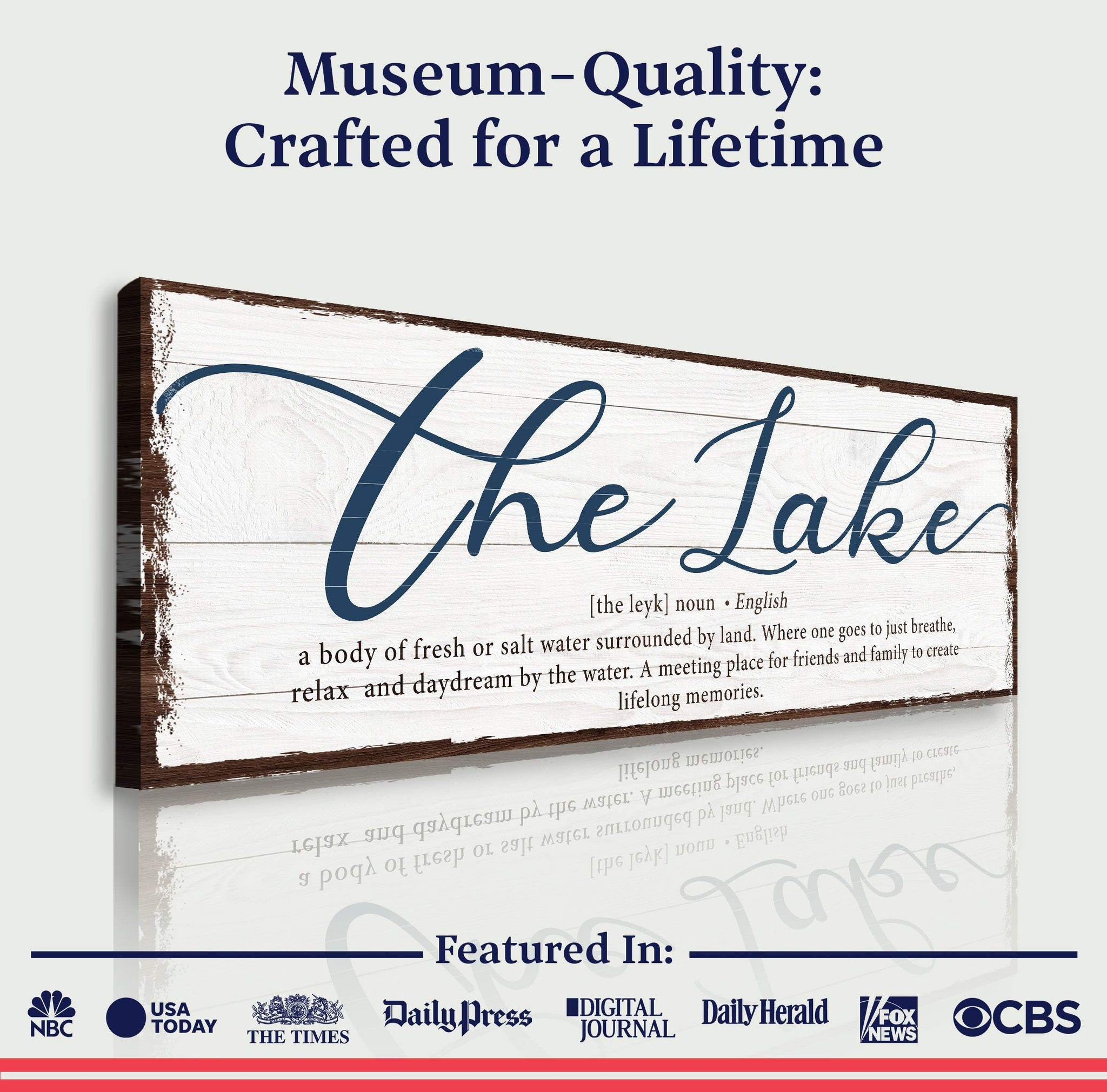 The Definition Of Lake Sign - Tailored Canvases - Flyclothing LLC