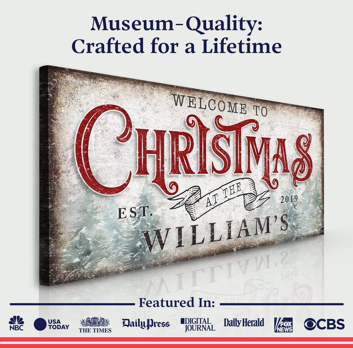 Family Welcome To Christmas Sign IV - Tailored Canvases - Flyclothing LLC
