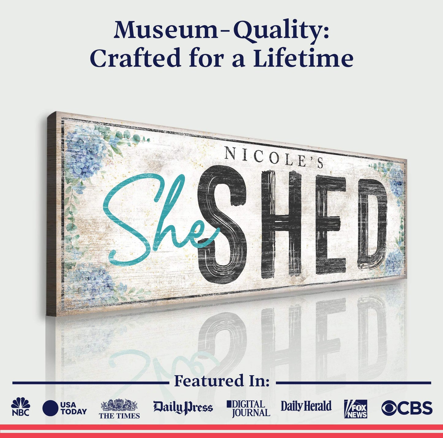 Personalized She Shed Sign XI - Tailored Canvases - Flyclothing LLC