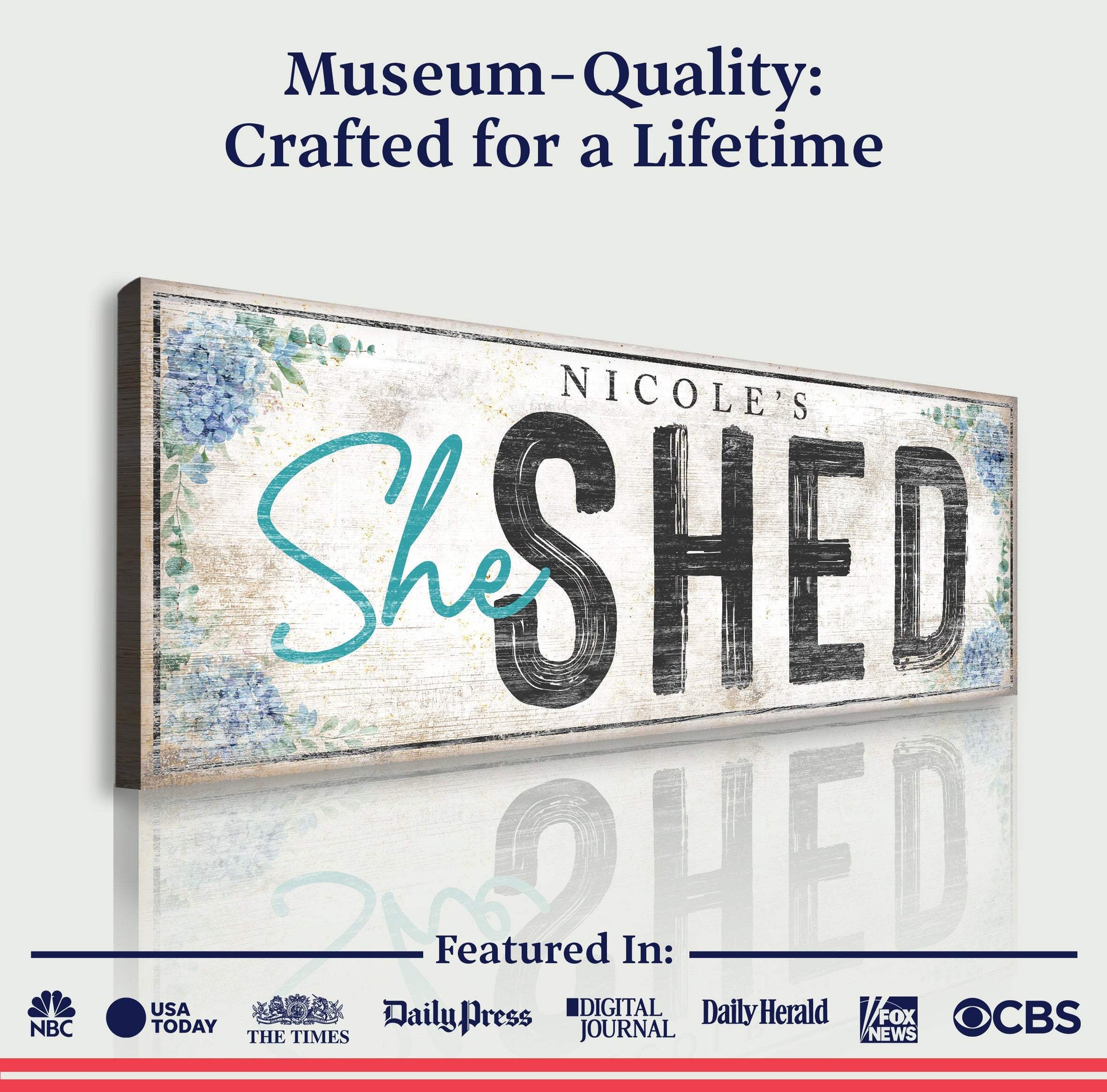 Personalized She Shed Sign XI - Tailored Canvases - Flyclothing LLC