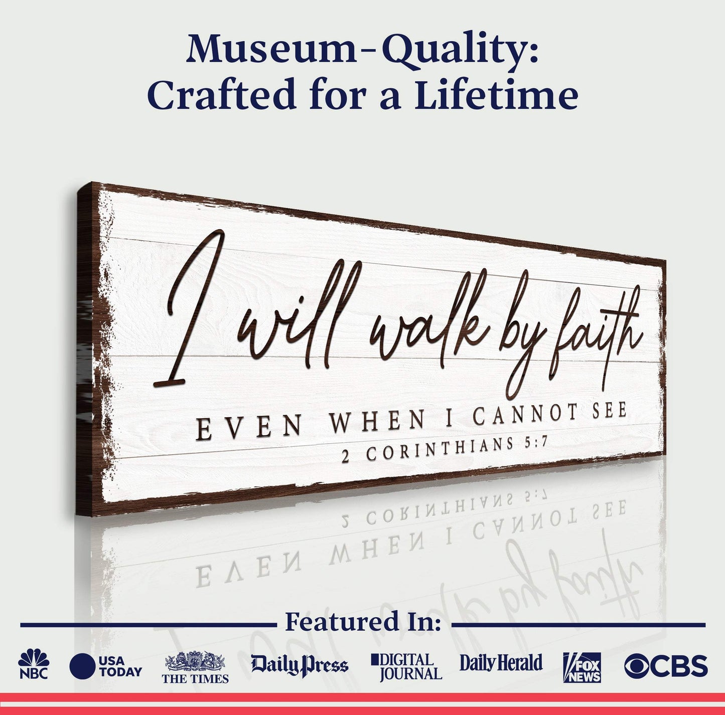 I Will Walk By Faith 2 Corinthians 5:7 Sign - Tailored Canvases - Flyclothing LLC