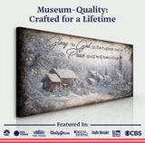 Vintage Christmas Village Luke 2:14 Scripture Sign II - Tailored Canvases - Flyclothing LLC