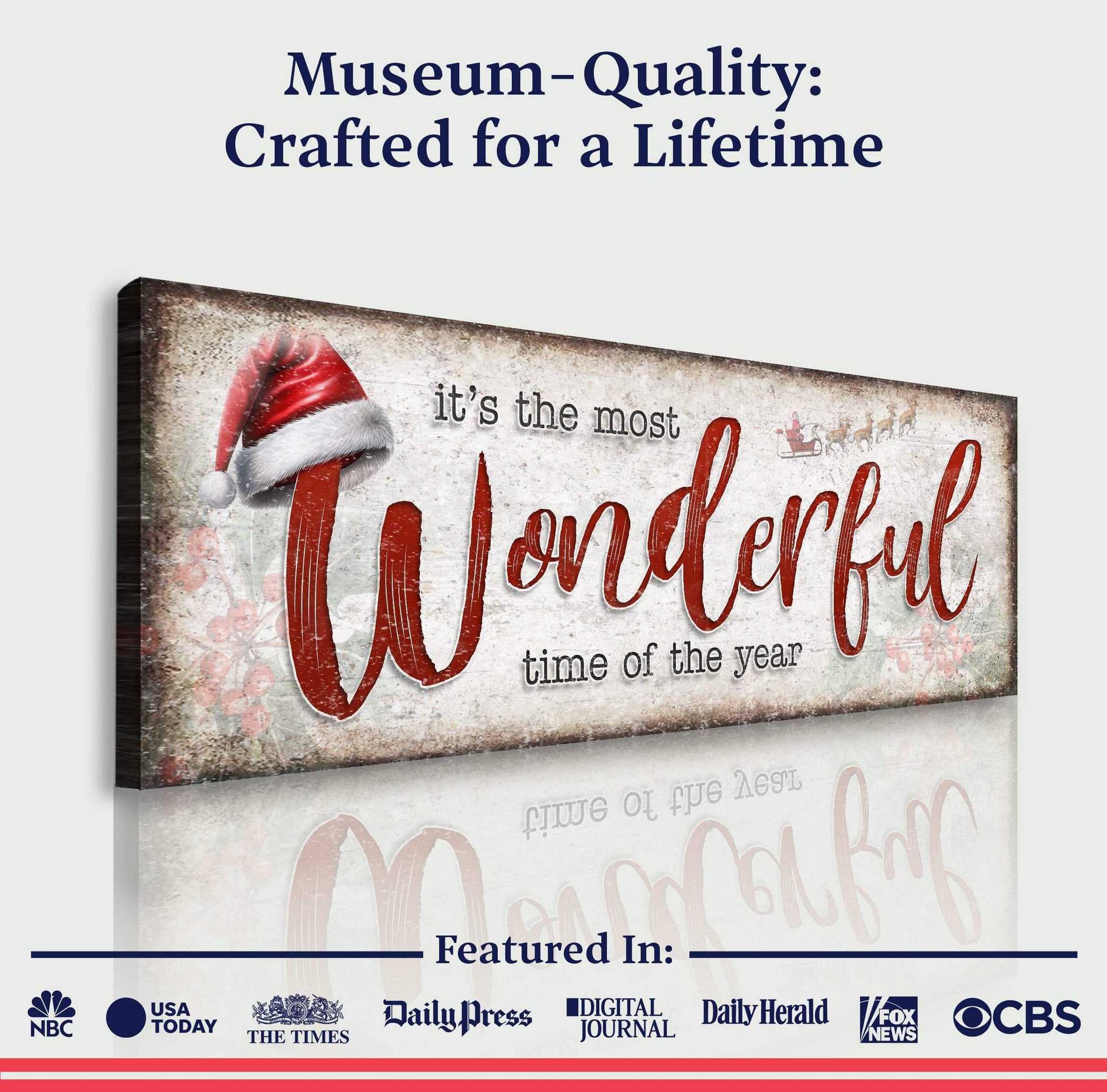 It's The Most Wonderful Time Of The Year Christmas Sign III - Tailored Canvases - Flyclothing LLC