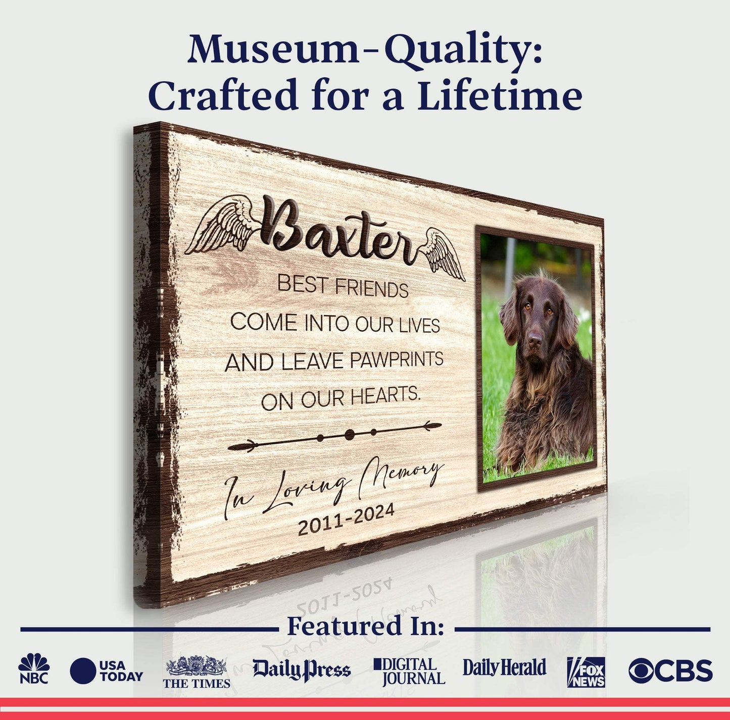 Pet Memorial Sign Best Friend In Paw Prints - Tailored Canvases - Flyclothing LLC