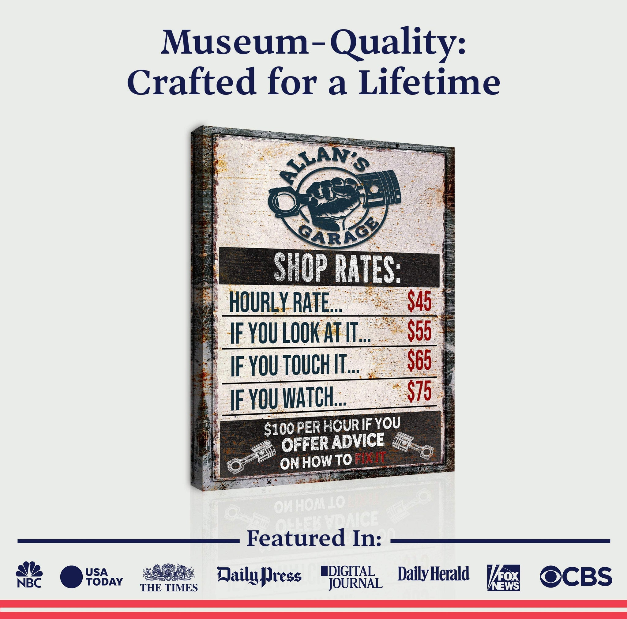 Garage Rules Sign - Tailored Canvases - Flyclothing LLC