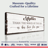 Mightier Than the Waves of the Sea Psalm 93:4 Faith Sign - Tailored Canvases - Flyclothing LLC