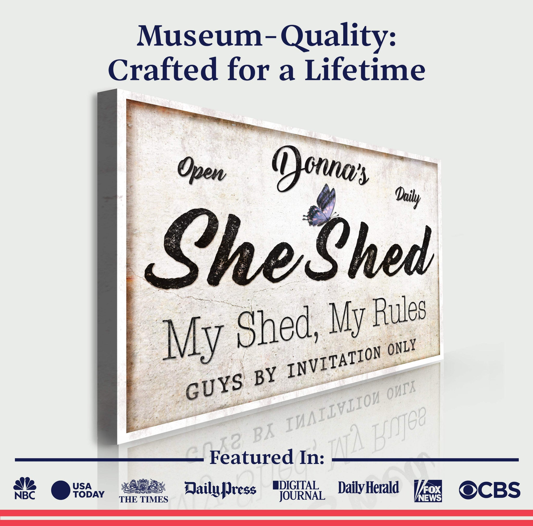 Personalized She Shed Sign XIX - Tailored Canvases - Flyclothing LLC