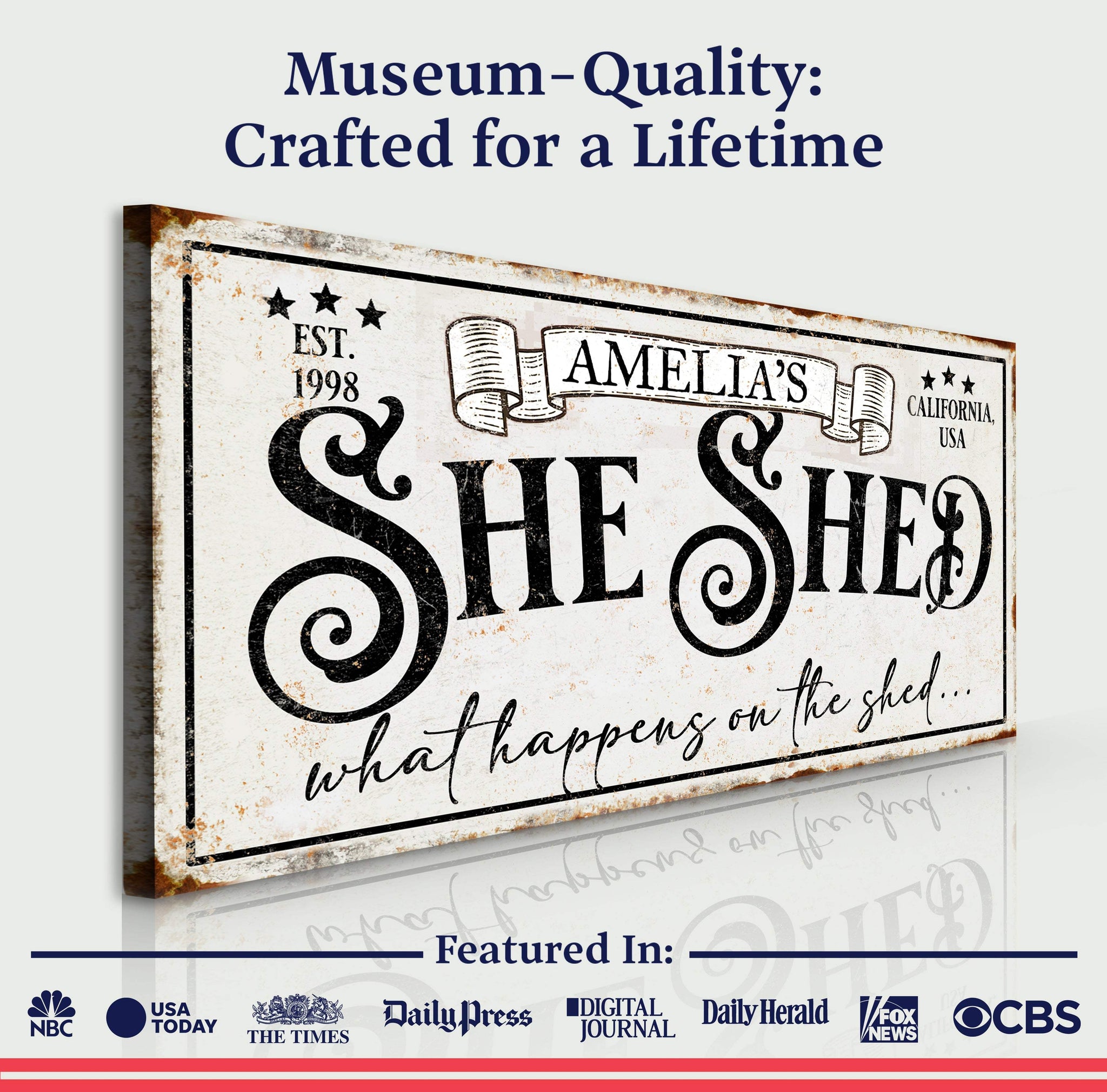 Personalized She Shed Sign IV - Tailored Canvases - Flyclothing LLC