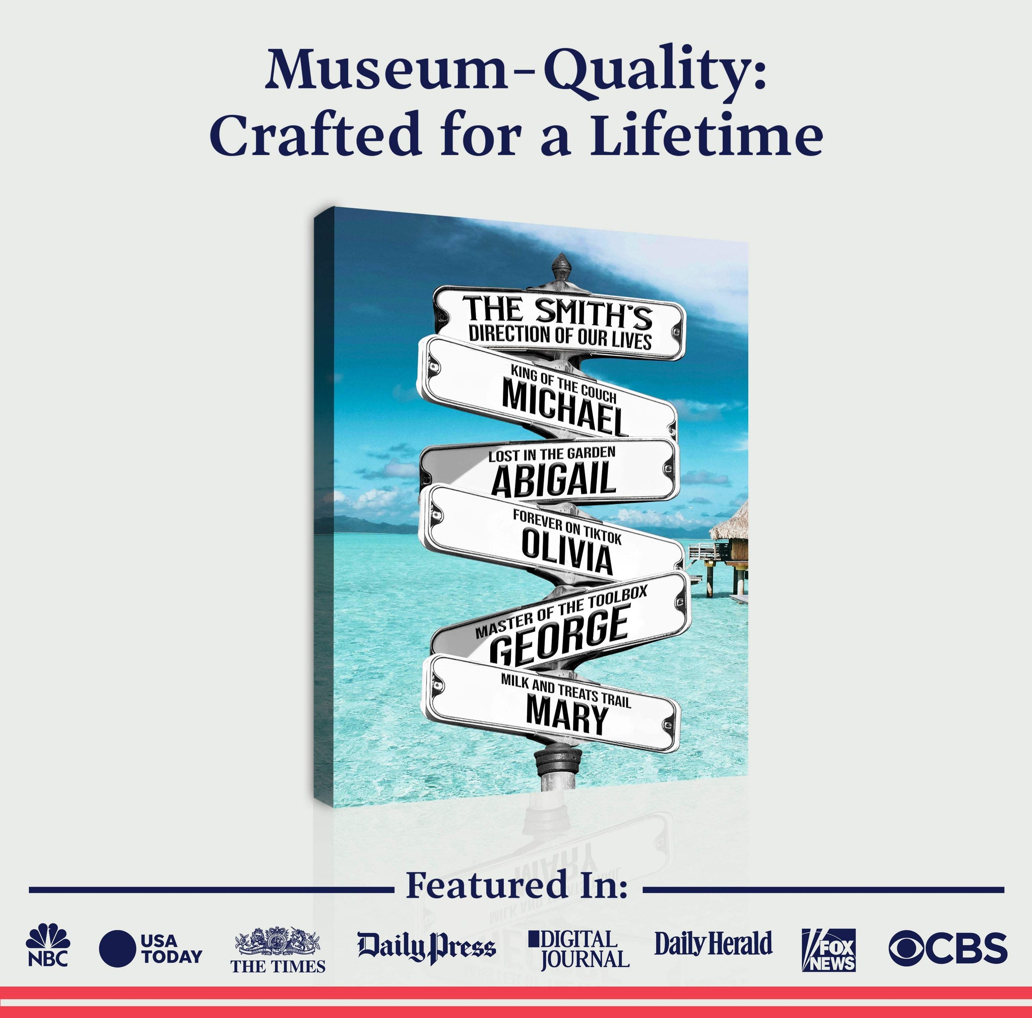Direction Of Our Lives Family Beach Names Sign - Tailored Canvases - Flyclothing LLC