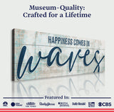Happiness Comes In Waves Beach Sign - Tailored Canvases - Flyclothing LLC