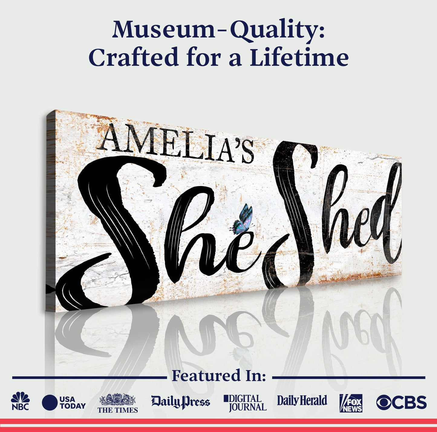 Personalized She Shed Sign VIII - Tailored Canvases - Flyclothing LLC