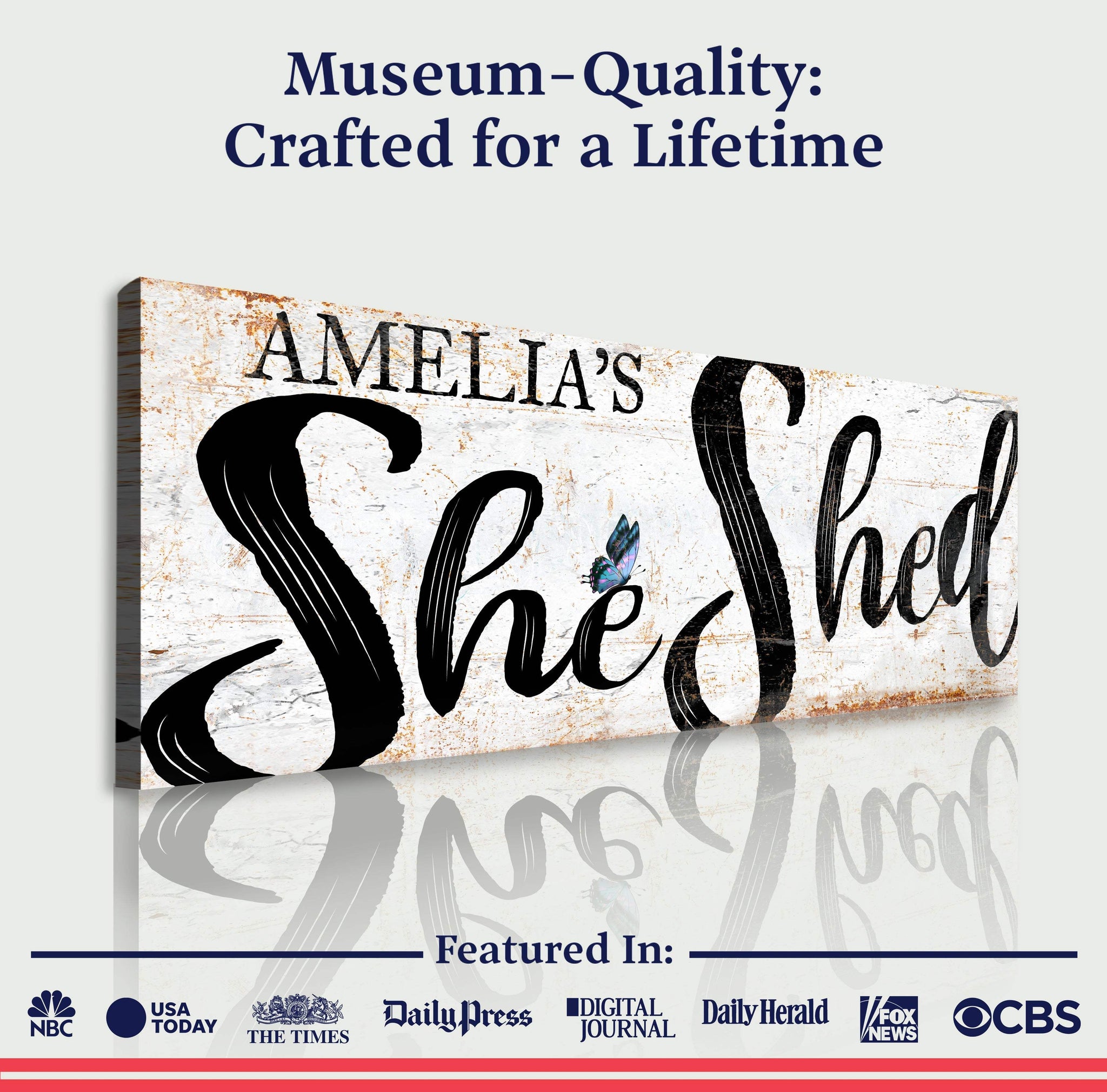 Personalized She Shed Sign VIII - Tailored Canvases - Flyclothing LLC