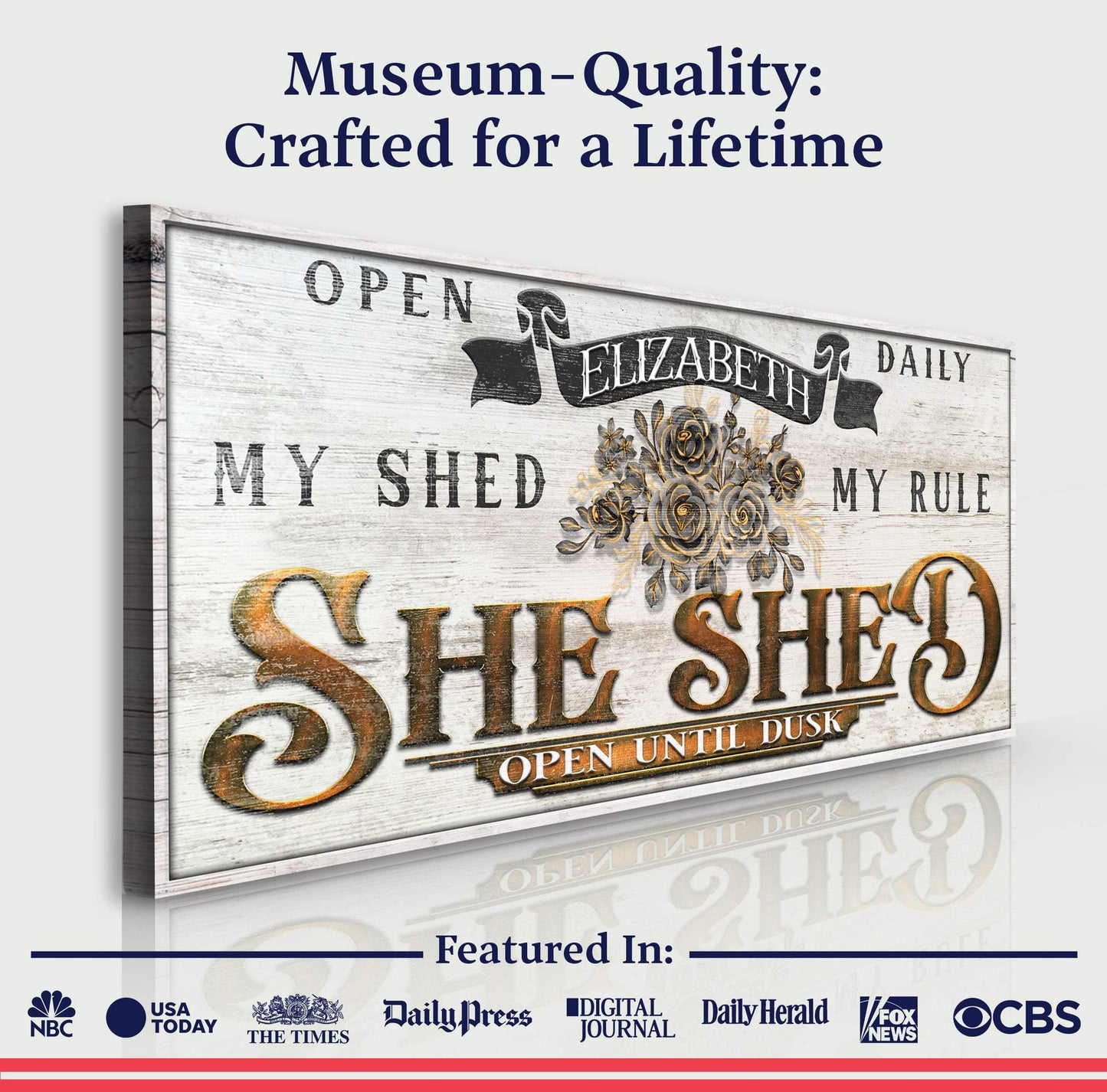 Personalized She Shed Sign X - Tailored Canvases - Flyclothing LLC