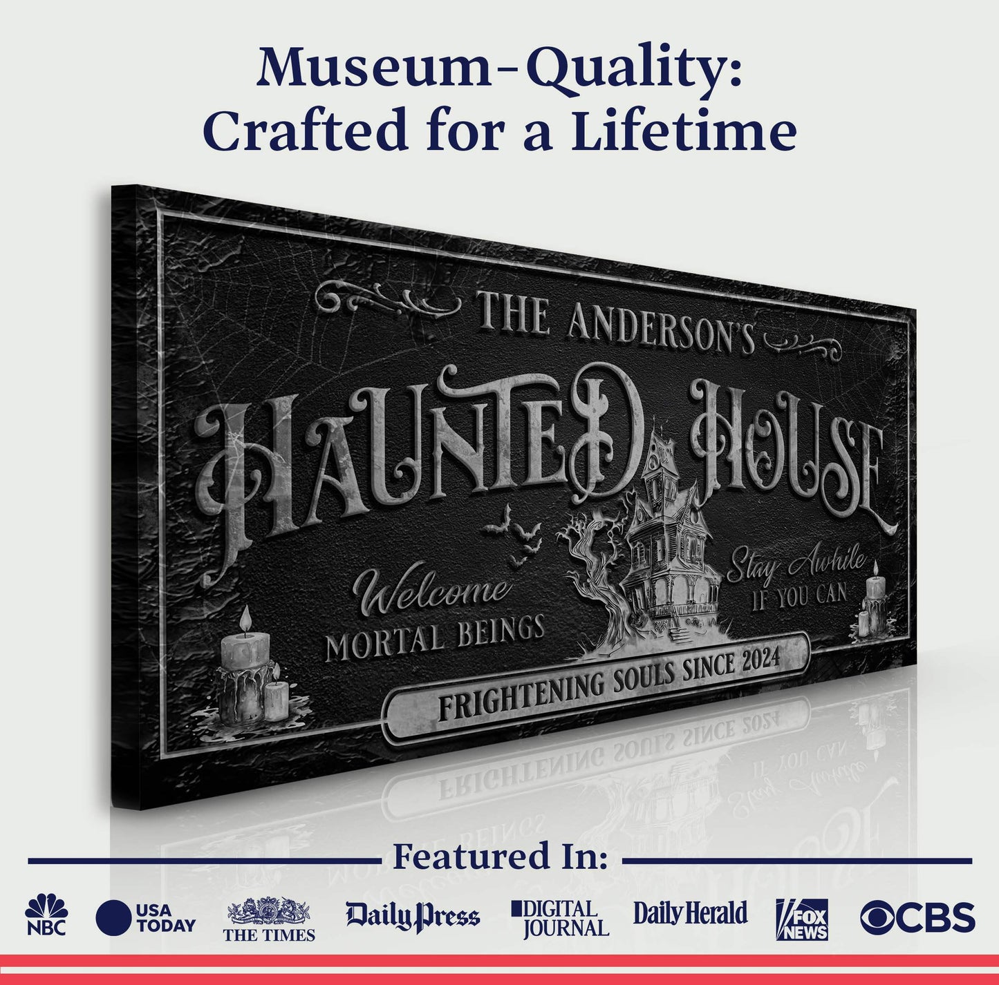 Personalized Haunted House Sign - Tailored Canvases - Flyclothing LLC