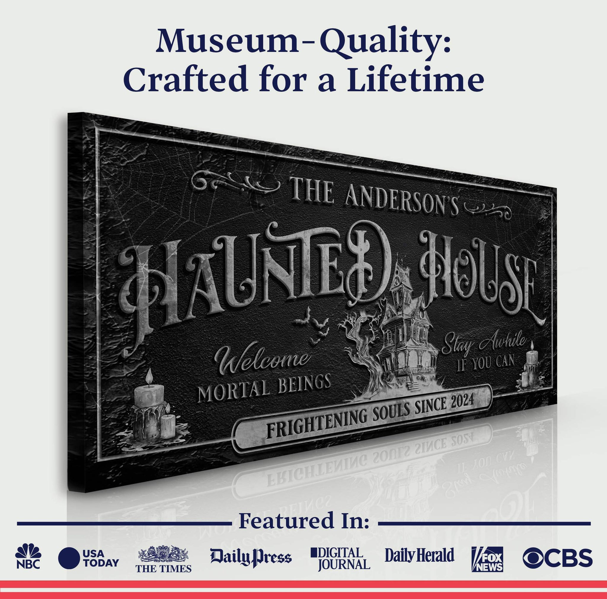 Personalized Haunted House Sign - Tailored Canvases - Flyclothing LLC