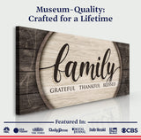 Grateful Thankful Blessed Family Sign - Tailored Canvases - Flyclothing LLC