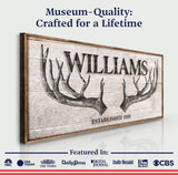 Personalized Family Antler Sign IV - Tailored Canvases - Flyclothing LLC