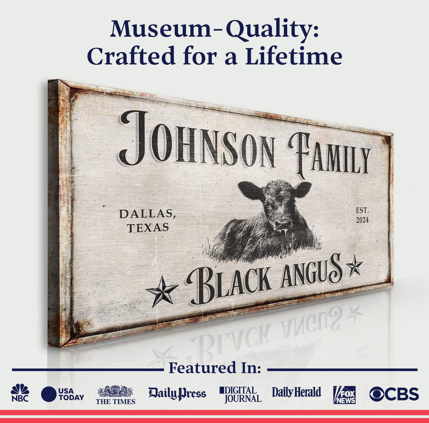Black Angus Cattle Sign - Tailored Canvases - Flyclothing LLC