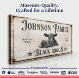 Black Angus Cattle Sign - Tailored Canvases - Flyclothing LLC
