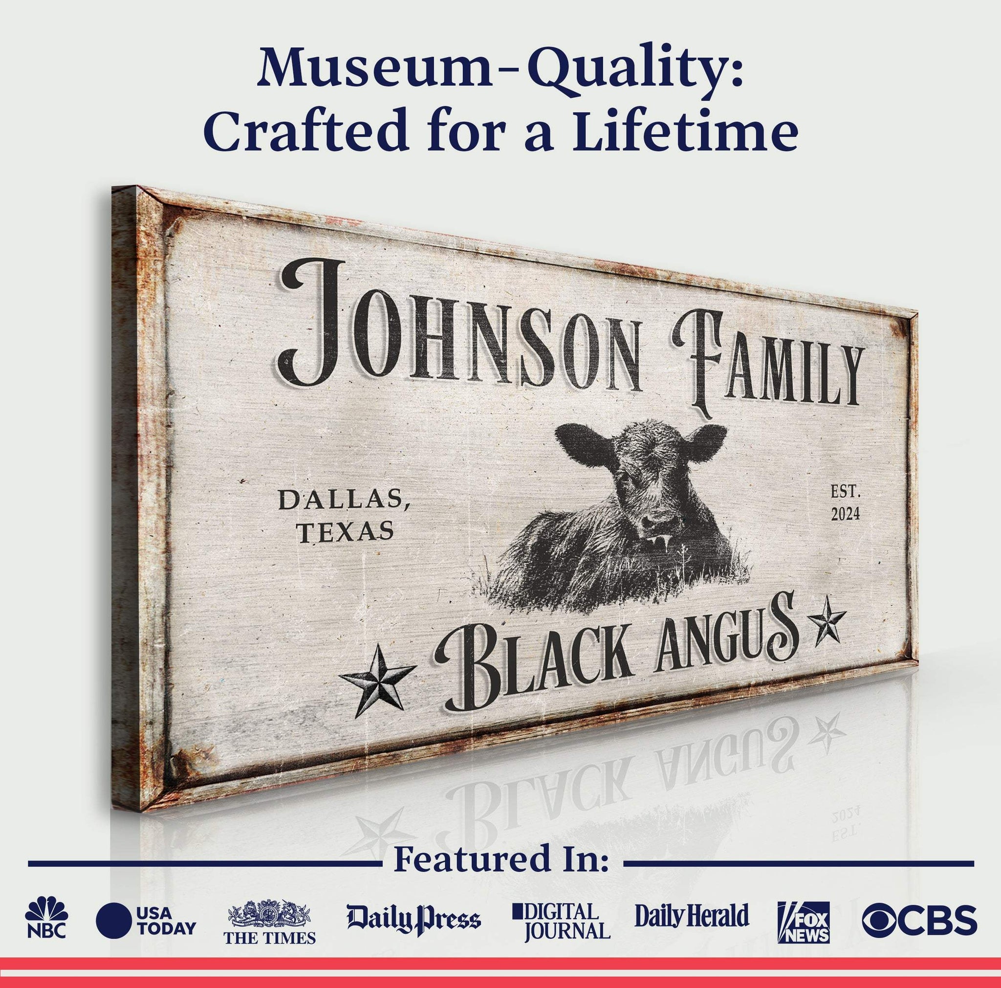 Black Angus Cattle Sign - Tailored Canvases - Flyclothing LLC