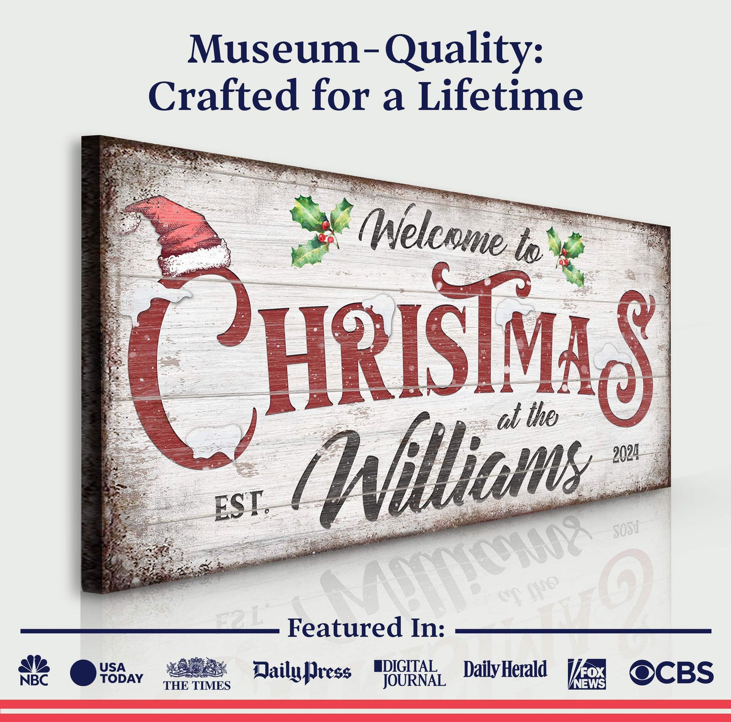 Family Welcome To Christmas Sign V - Tailored Canvases - Flyclothing LLC