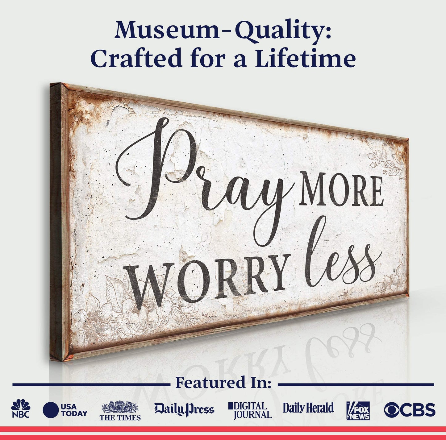 Pray More Worry Less Faith Sign - Tailored Canvases - Flyclothing LLC