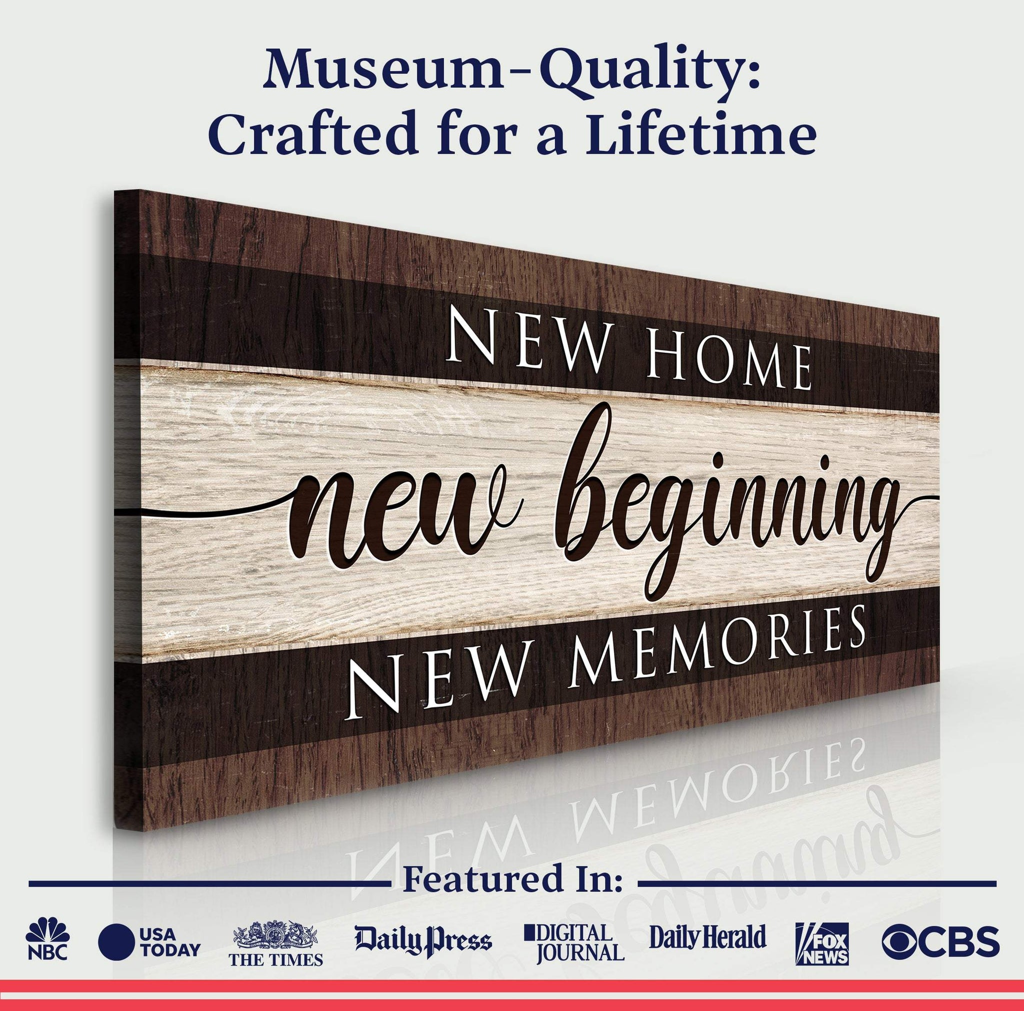 New Home New Beginning New Memories Sign III - Tailored Canvases - Flyclothing LLC