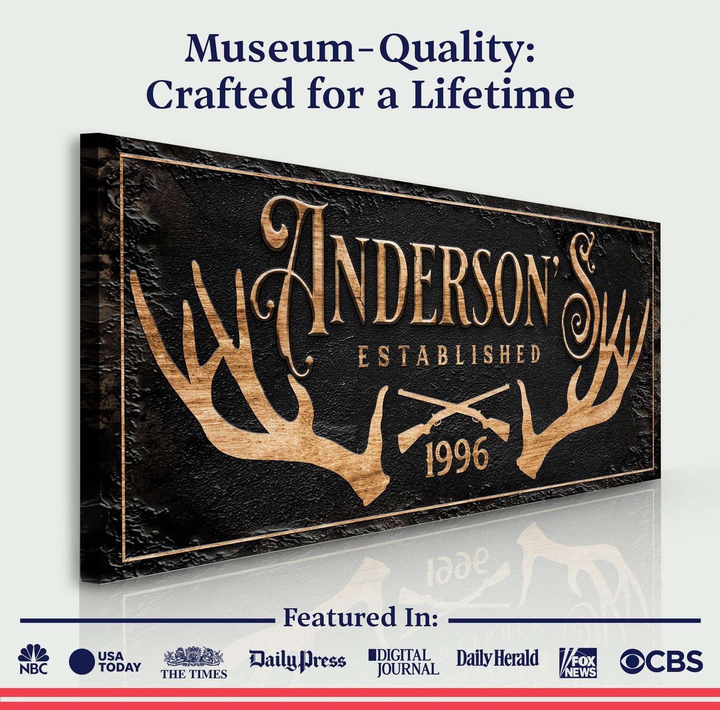 Personalized Family Antler Sign II - Tailored Canvases - Flyclothing LLC