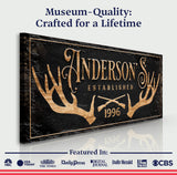 Personalized Family Antler Sign II - Tailored Canvases - Flyclothing LLC
