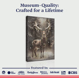 Vintage Winter Deer Christmas Wall Art - Tailored Canvases - Flyclothing LLC