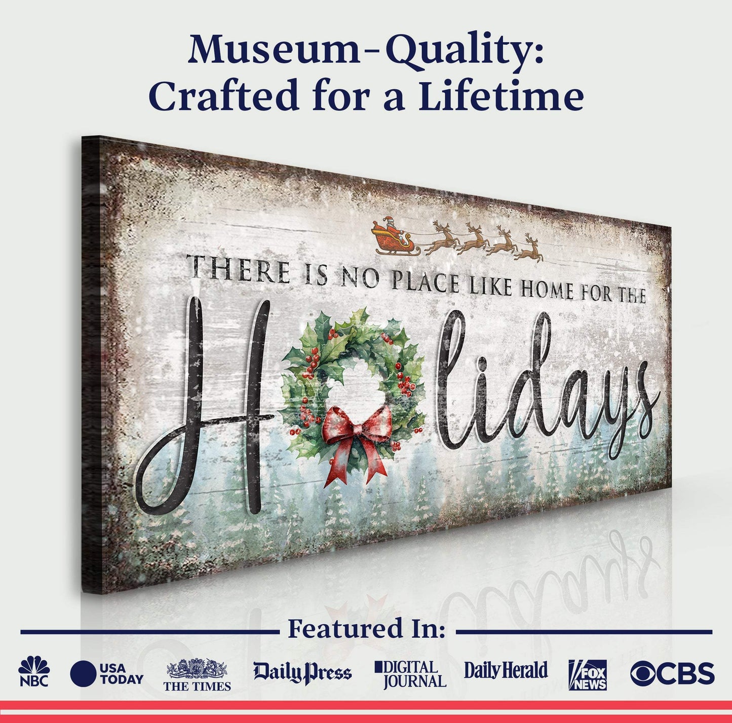 There's No Place Like Home For The Holidays Christmas Sign IV - Tailored Canvases - Flyclothing LLC