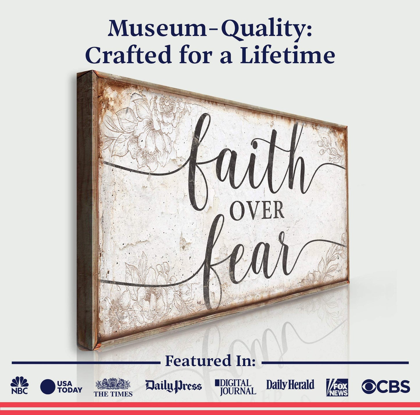 Faith Over Fear Faith Sign - Tailored Canvases - Flyclothing LLC