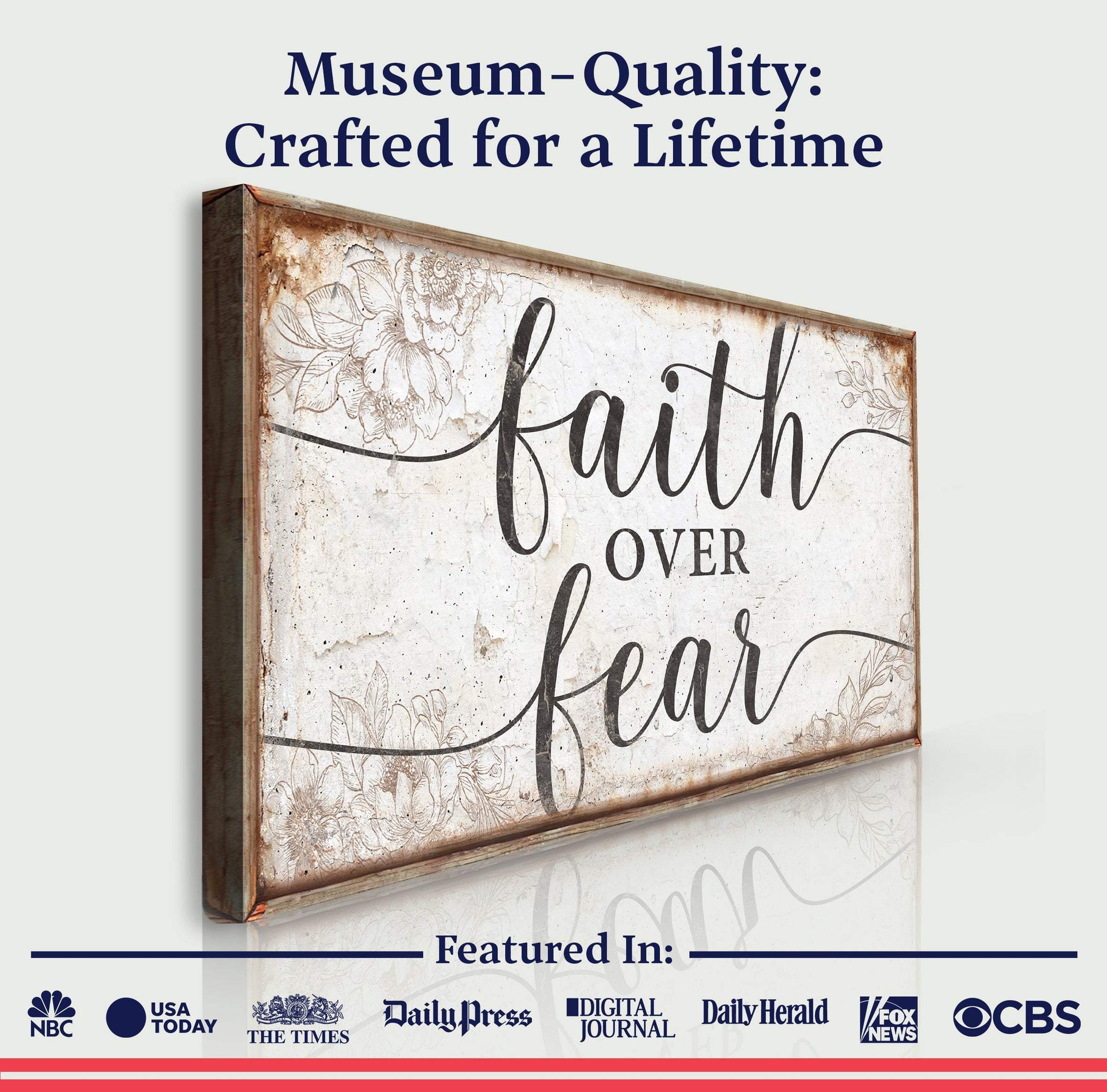 Faith Over Fear Faith Sign - Tailored Canvases - Flyclothing LLC