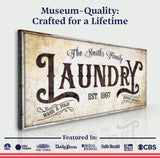 Family Laundry Sign II - Tailored Canvases - Flyclothing LLC