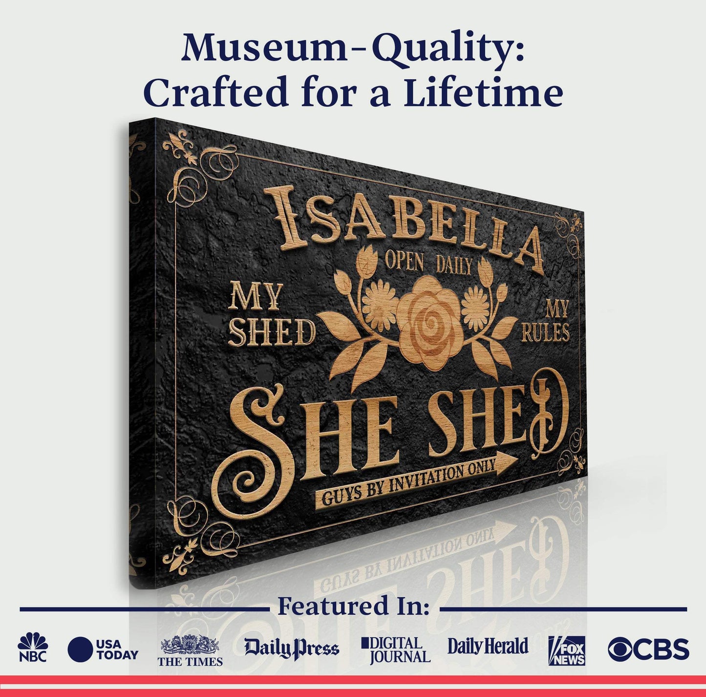 Personalized She Shed Sign V - Tailored Canvases - Flyclothing LLC