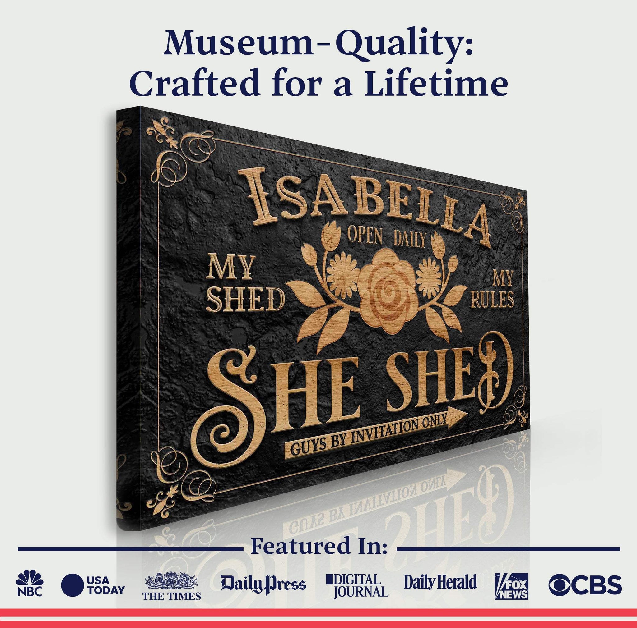 Personalized She Shed Sign V - Tailored Canvases - Flyclothing LLC