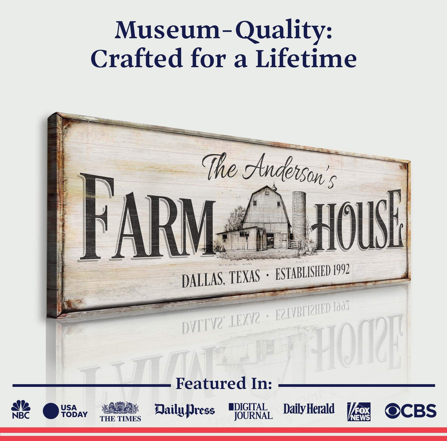 Personalized Rustic Farmhouse Sign - Tailored Canvases - Flyclothing LLC