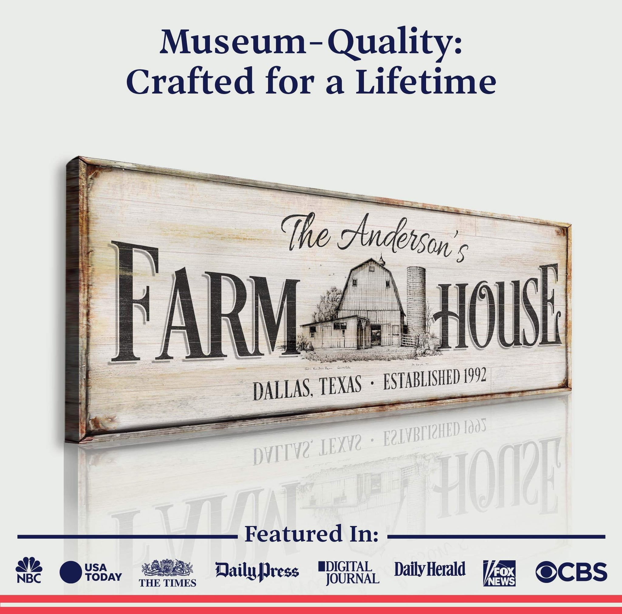 Personalized Rustic Farmhouse Sign - Tailored Canvases - Flyclothing LLC
