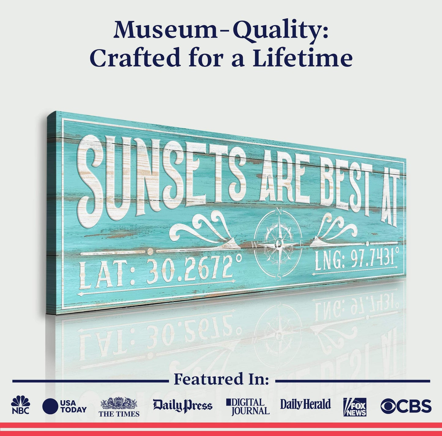Sunsets Are Best At Coordinates Sign III - Tailored Canvases - Flyclothing LLC