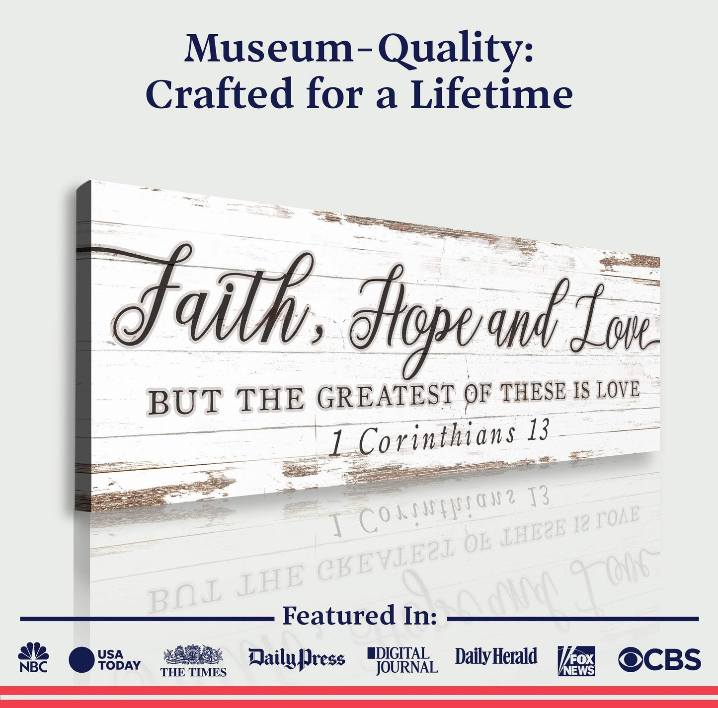 Faith Hope And Love 1 Corinthians 13 Faith Sign III - Tailored Canvases - Flyclothing LLC