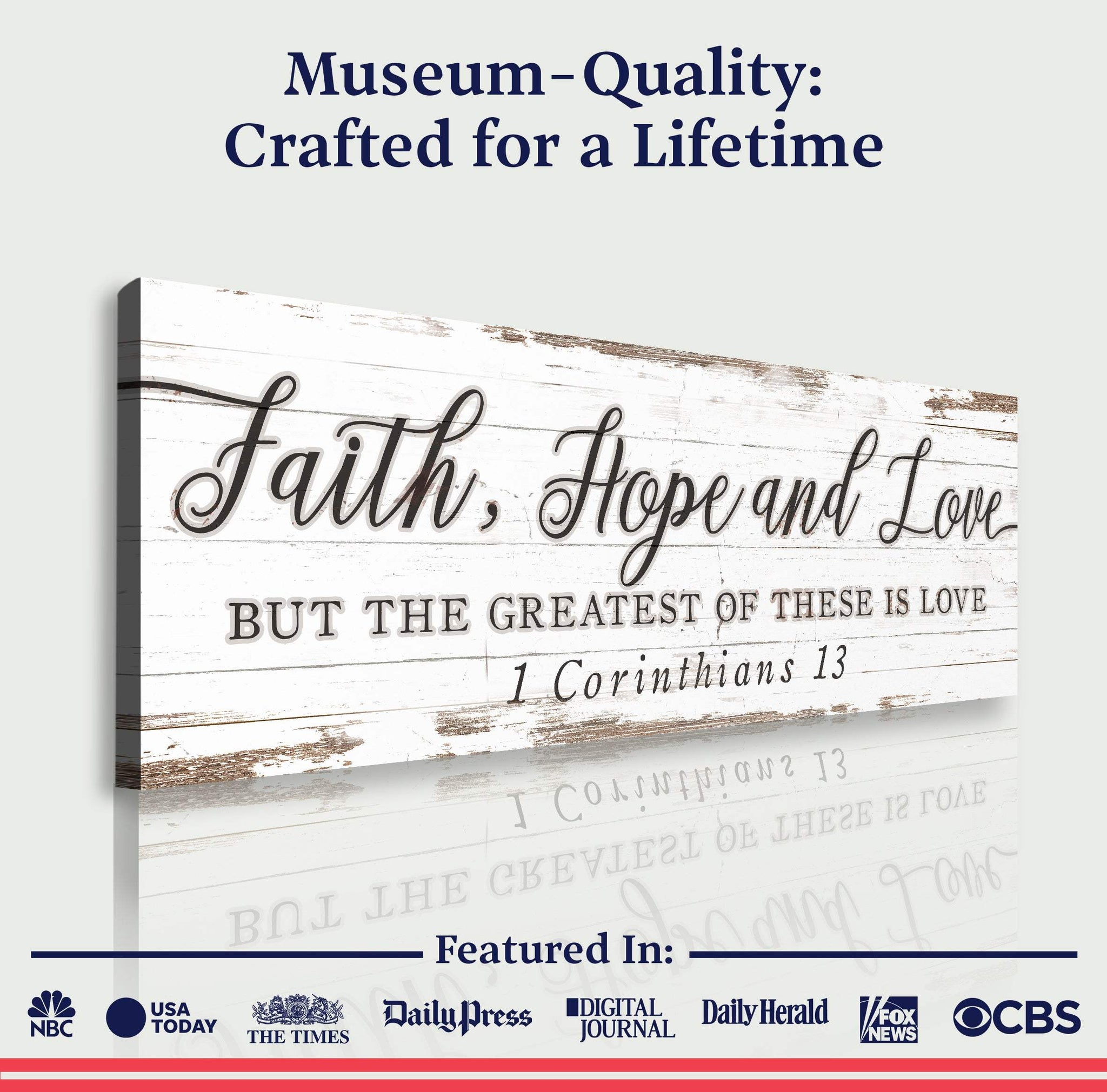 Faith Hope And Love 1 Corinthians 13 Faith Sign III - Tailored Canvases - Flyclothing LLC