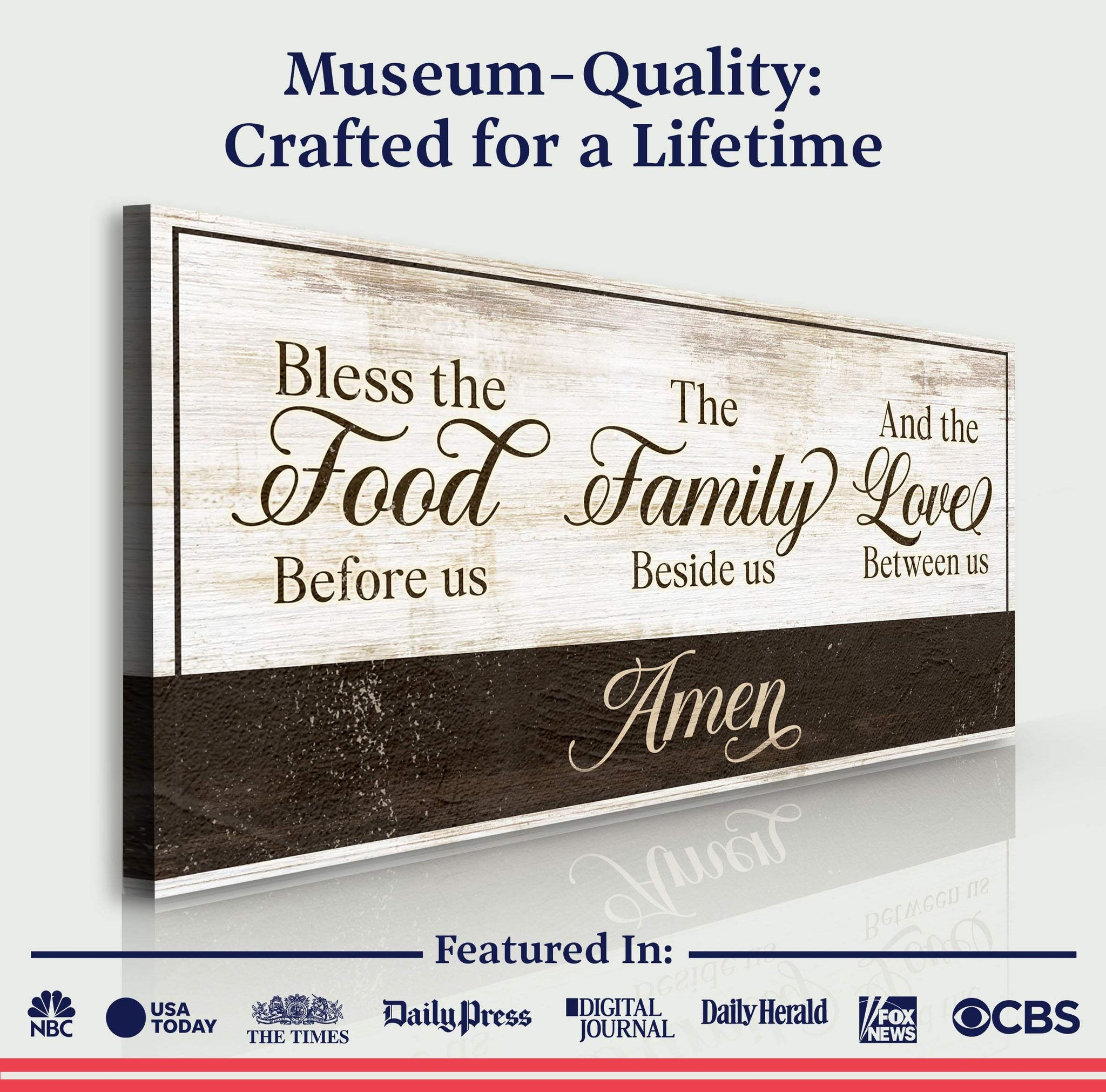 Bless The Food Before Us And The Love Between Us Sign V - Tailored Canvases - Flyclothing LLC