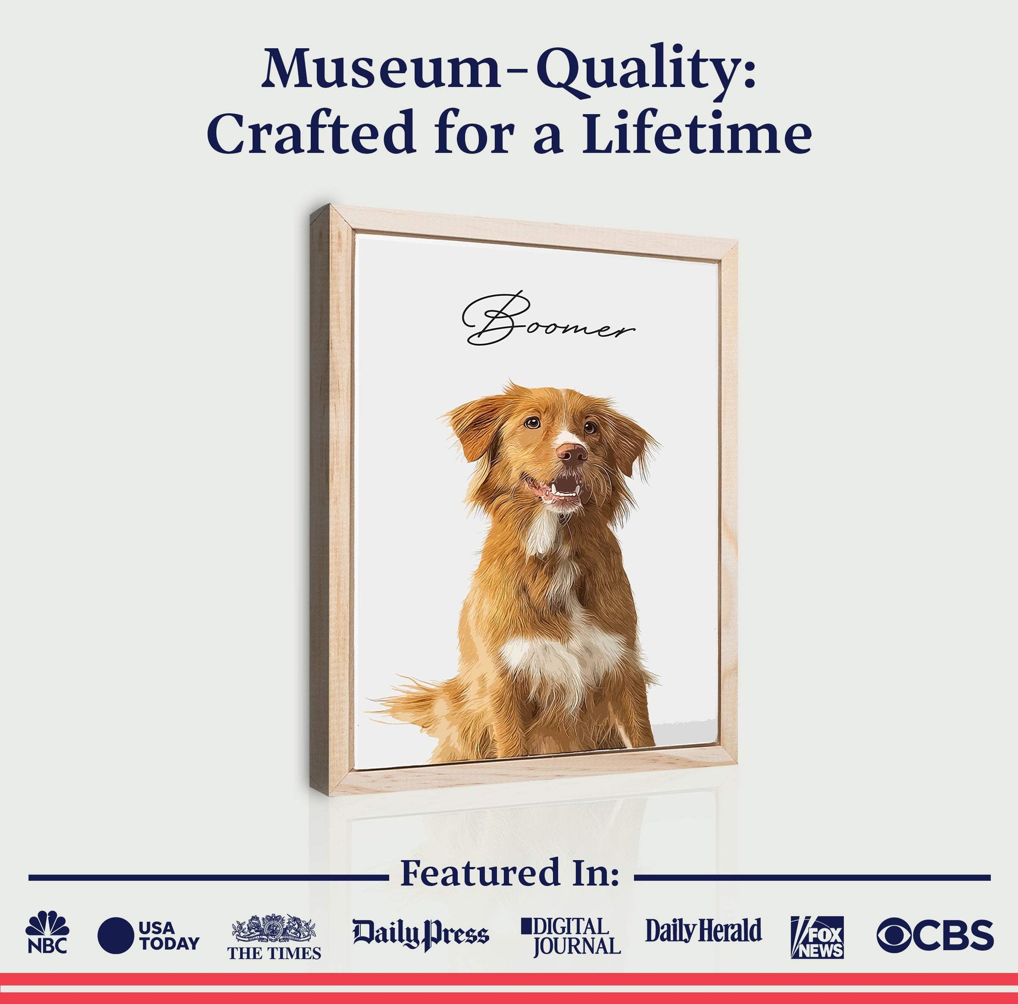 Custom Pet Memorial Portrait Watercolor Sign - Tailored Canvases - Flyclothing LLC