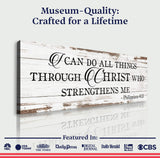 I Can Do All Things Through Christ Who Strengthens Me Faith Sign III - Tailored Canvases - Flyclothing LLC