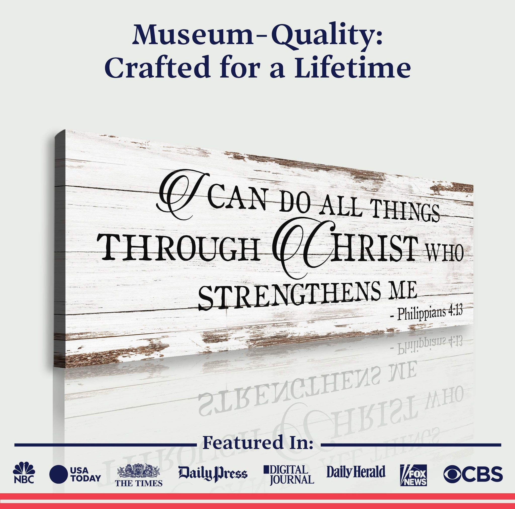 I Can Do All Things Through Christ Who Strengthens Me Faith Sign III - Tailored Canvases - Flyclothing LLC